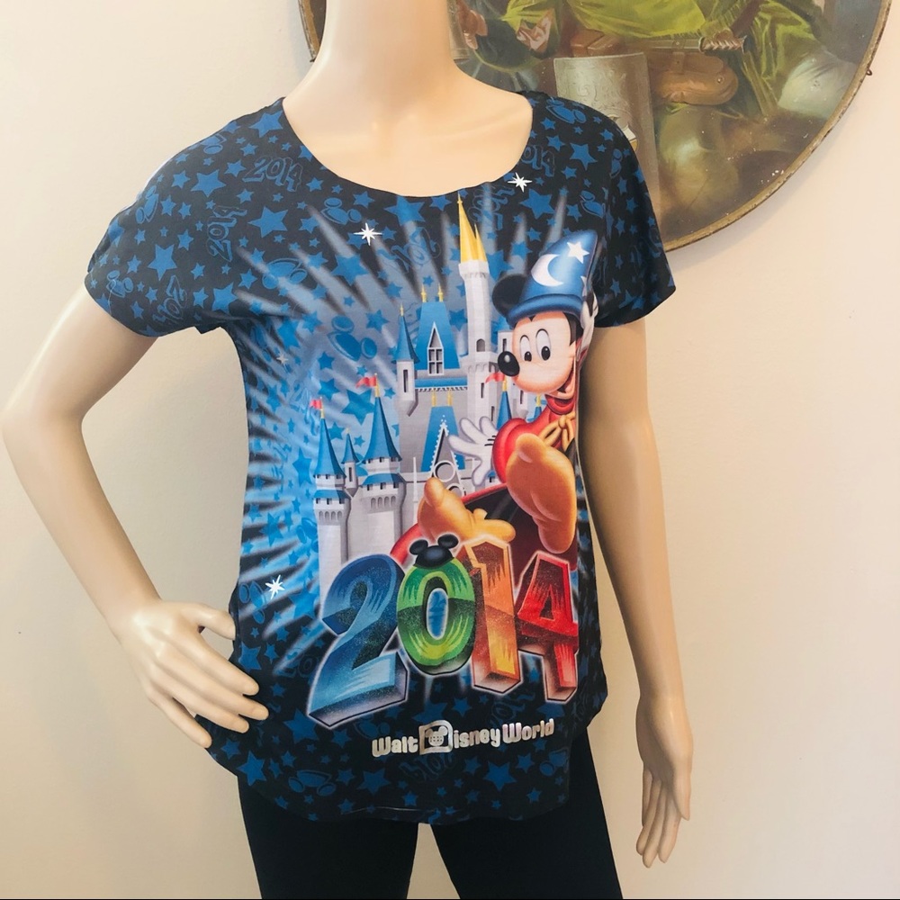 Vintage 2014 Walt Disney World Women’s All Over Print T-Shirt - Sorcerer Mickey